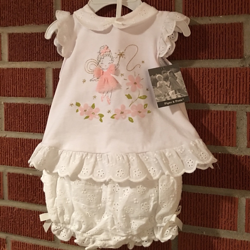 NEW Piper & Posie Fairy 2-Piece White Eyelet Outfit